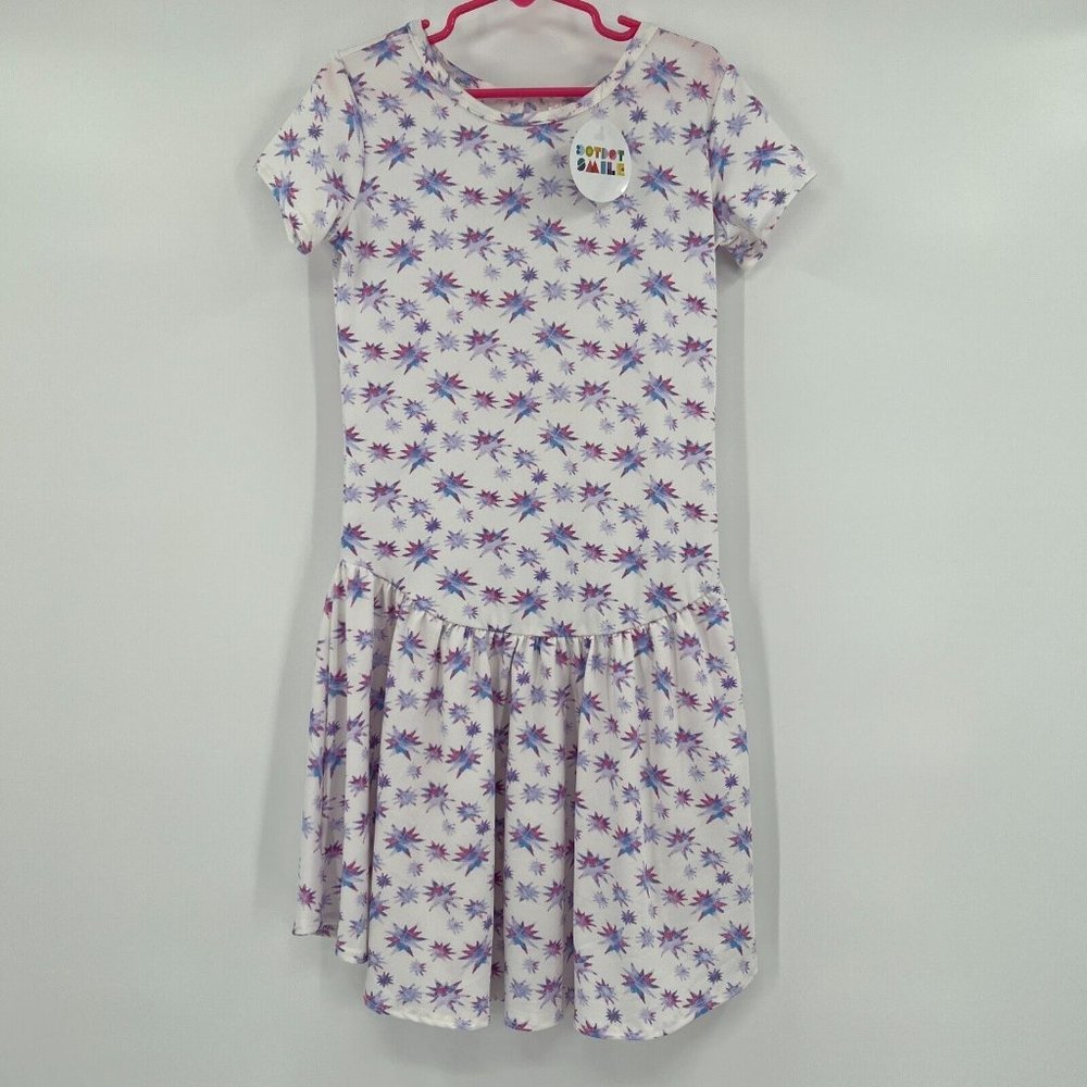 Dot Dot Smile Girl's Flapper Skater Dress sz 7 NWT Purple Stars Short Sleeve